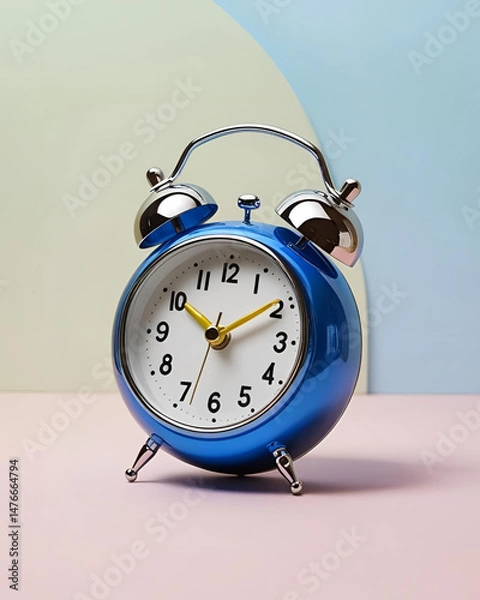 Obraz alarm clock,retro alarm clock,twin bell clock,metal desk clock,analog alarm clock,silent alarm clock,night light clock,home alarm clock,office alarm clock,mini travel clock,digital alarm clock,blue 