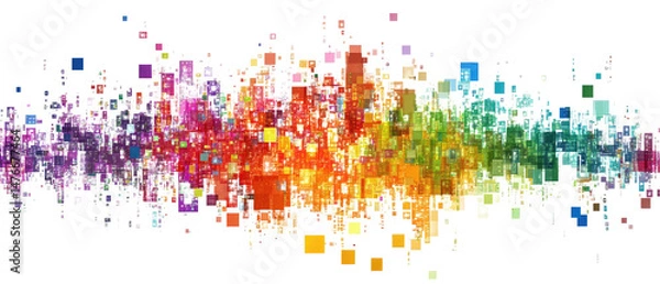 Fototapeta colorful digital pixel art motion