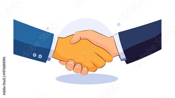 Fototapeta Illustration of a handshake signifying agreement and collaboration