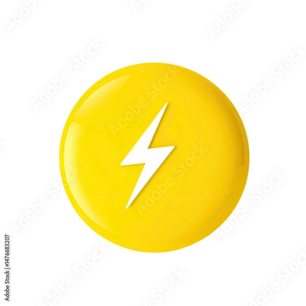 Fototapeta 3D Lightning Bolt PNG Image High Resolution Transparent Background
