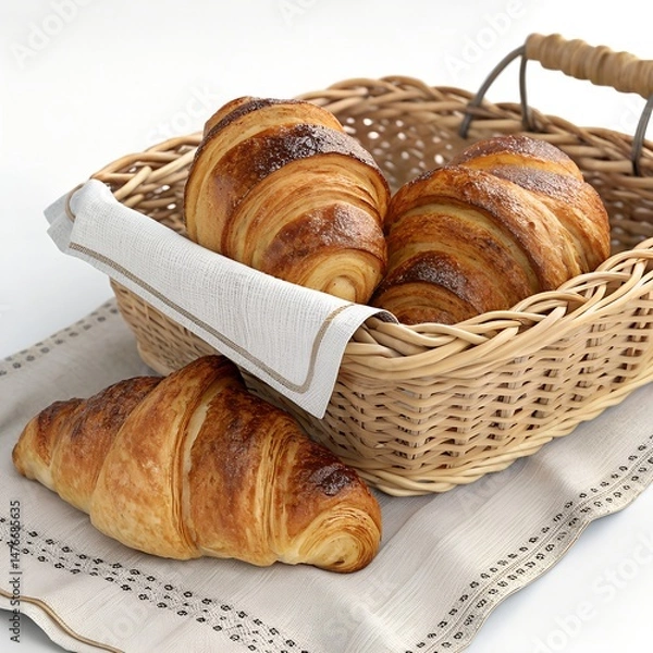 Obraz fresh baked croissants