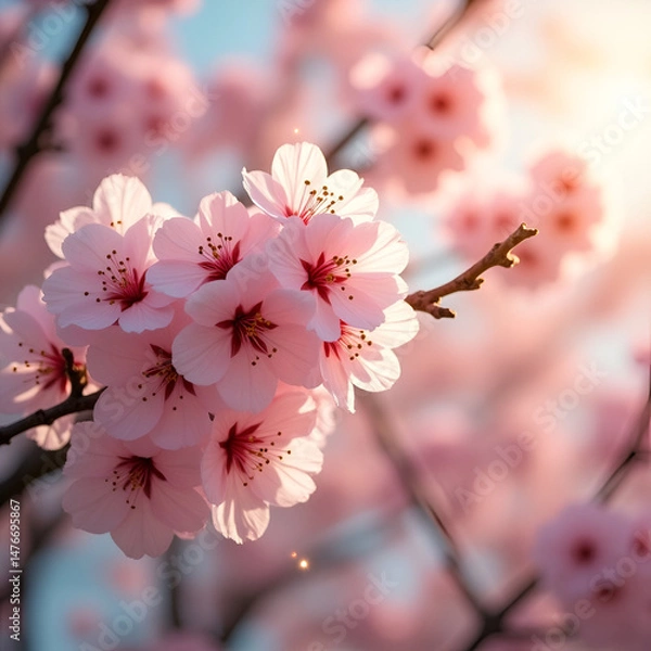 Obraz pink cherry blossom