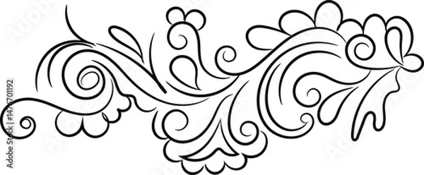Obraz Elegant Black and White Floral Design Element for Invitations and Decorations