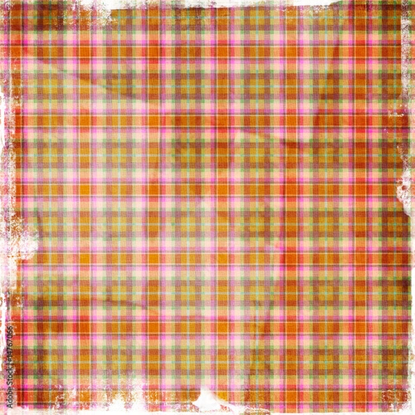 Obraz vintage fabrics with check pattern