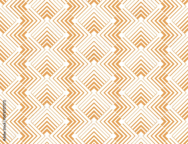 Obraz Abstract geometric pattern. A seamless vector background. White and golden ornament. Graphic modern pattern. Simple lattice graphic design