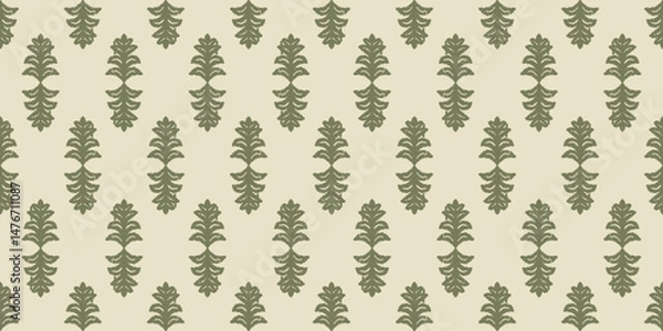 Obraz Ikat floral paisley embroidery seamless pattern on background. Ikat ethnic flower oriental pattern traditional. Aztec style abstract vector illustration. design for ikat floral fashion fabric,clothing