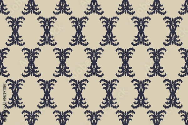 Obraz Motifs African boho paisley Floral Ikat seamless pattern embroidery border. Ethnic ikat floral Ethnic Indian Pattern Ikat pattern Ethnic Pattern.Border floral Aztec embroidery border seamless patterns
