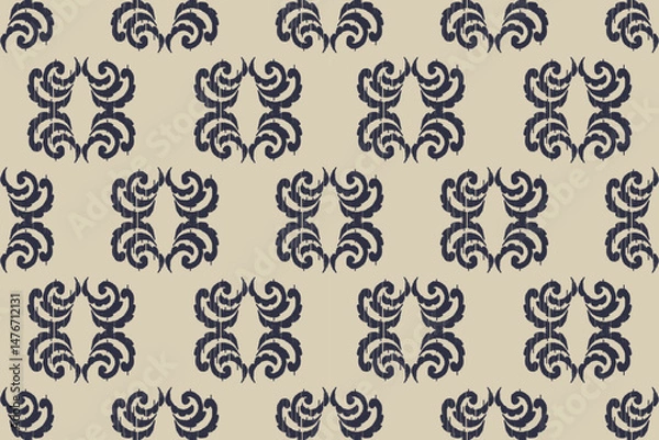 Obraz Geometric ethnic oriental ikat seamless pattern color oriental. Aztec ornament print. Design for background ,curtain, carpet, wallpaper, clothing, wrapping, Batik, vector illustration.