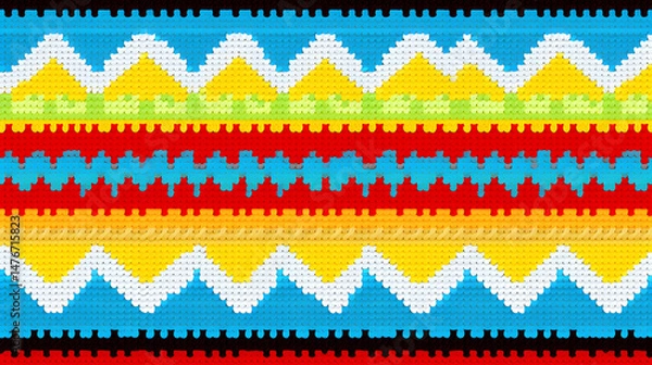 Obraz Vibrant Ethnic Multicolour Motley Background for Creative Design Projects