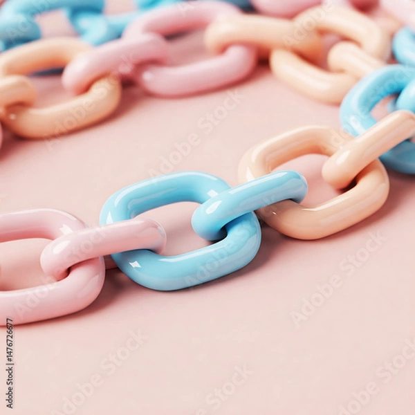 Obraz Interlocking Pink, Blue, and Peach