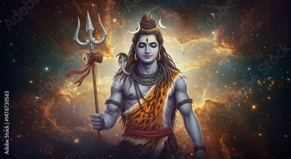 Fototapeta Cosmic deity, serene posture (1)