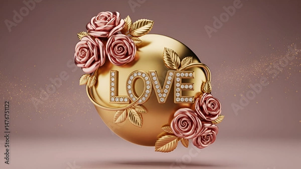 Obraz golden easter egg with ribbon