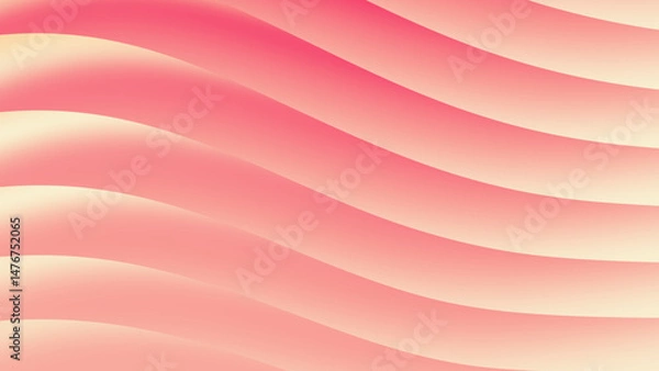 Fototapeta Pink gradient curves form a wavy abstract background. Suitable for modern designs, feminine themes, trendy graphics, and social media content.