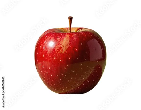 Obraz Shiny Red Apple, Fresh Fruit with Transparent Background.