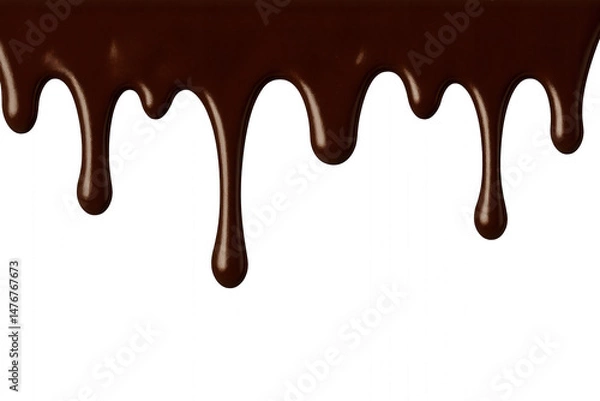 Obraz Realistic Dripping Melted Dark Chocolate Texture
