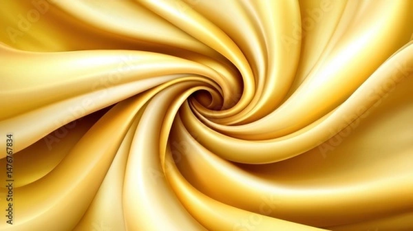 Fototapeta Swirling Golden Fabric Texture in Elegant Smooth Design