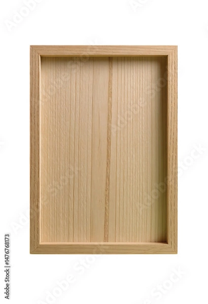 Obraz Wooden Tray, Light Brown, with transparent background. Serving.