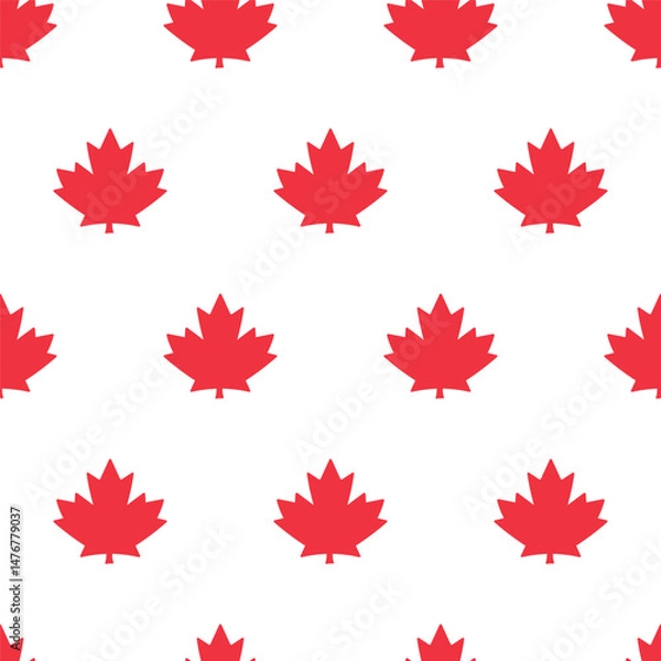 Fototapeta Maple leaf pattern. Hand drawn vector illustration. Flat design on white background.