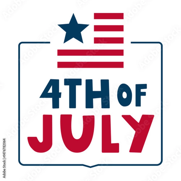 Fototapeta Independence day celebrate. 4th of July. Badge. Vector design. Illustration.