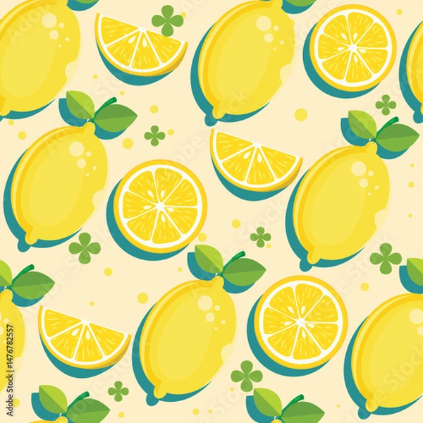 Fototapeta Vector Illustration of Various Fruits Background Pattern