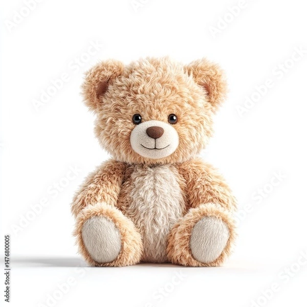 Obraz a 3D rendered teddy bear isolated on white background