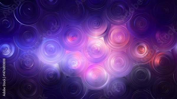 Obraz Vivid circular patterns in various colors blend seamlessly to form an abstract background, evoking a sense of depth and mystery during the night. 3d render