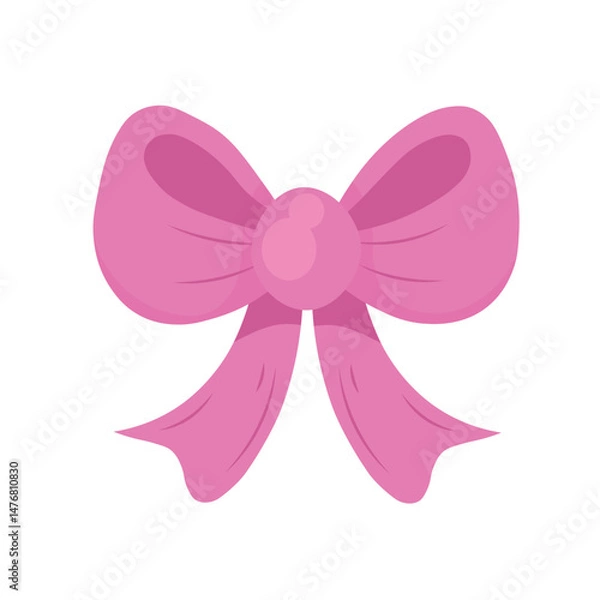 Fototapeta Vector pink ribbon bow