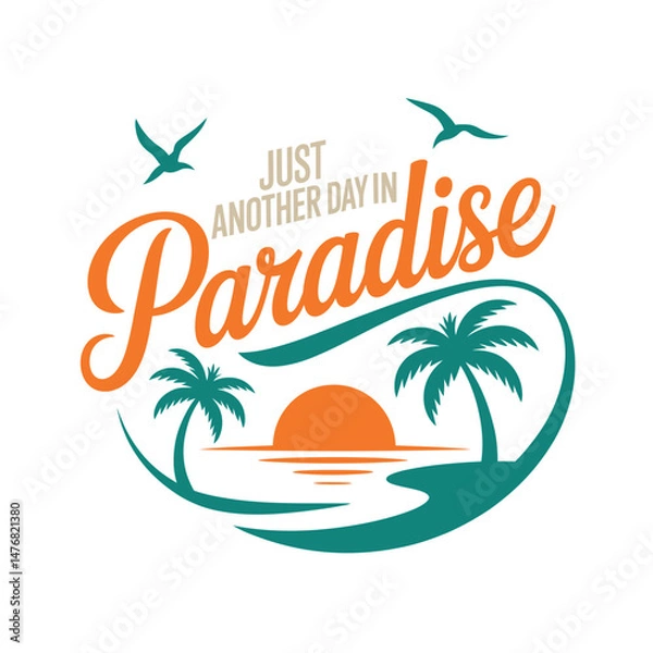 Fototapeta Summer beach T-Shirt Design Vector Art & Illustration