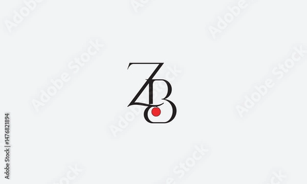 Obraz ZB, BZ, Z, B Abstract Letters Logo Monogram	