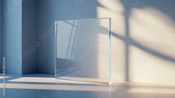 Obraz transparent 3d square board, mock up, copy space