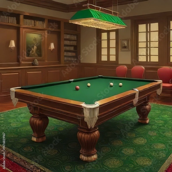 Fototapeta Snooker table with balls 4k image