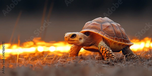 Fototapeta From Stillness to Supersonic: The Awakening of a Legend in a Shell