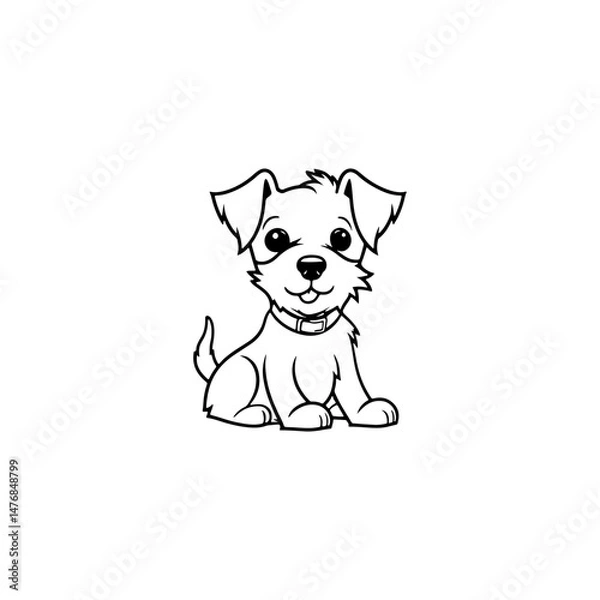 Obraz Cute Cartoon Puppy Vector Ill...