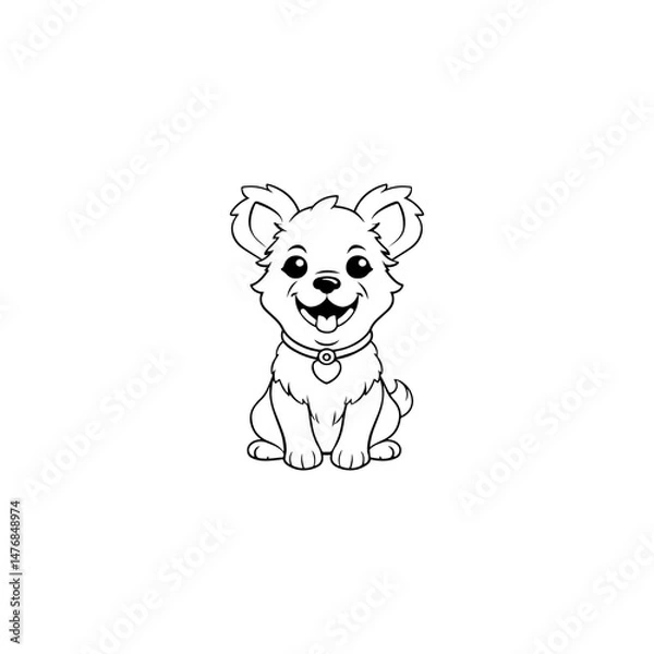 Obraz smiling dog Illustration vector