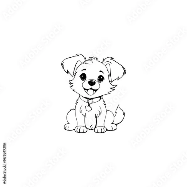 Obraz smiling dog Illustration vector