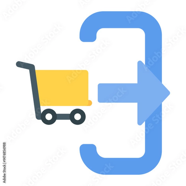 Fototapeta Cart Gateway icon vector image. Can be used for Ecommerce Store.