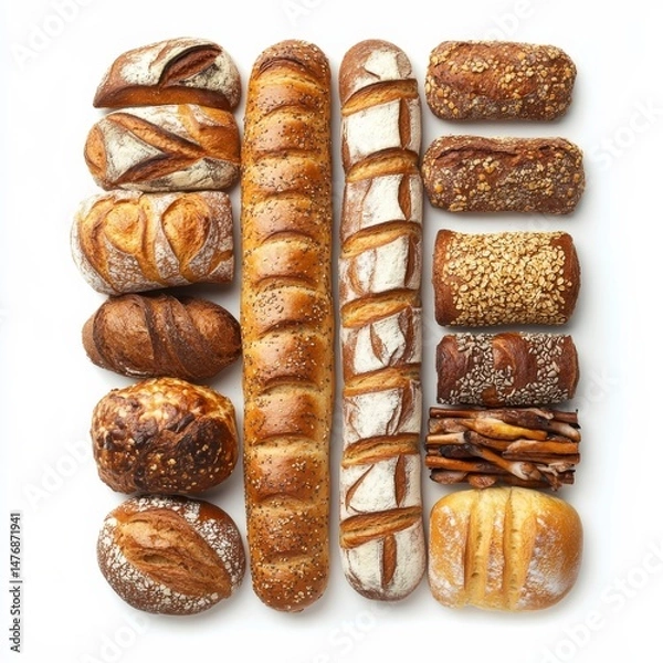 Obraz Bread on white