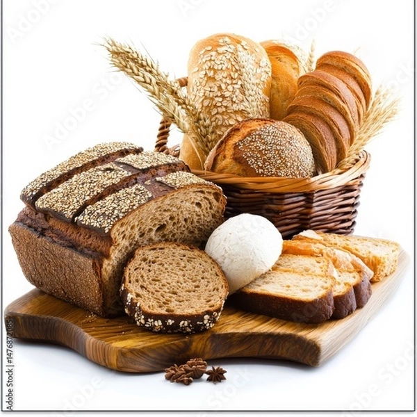 Obraz Bread isolated on white