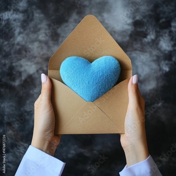 Obraz Doc Blue Heart Envelope