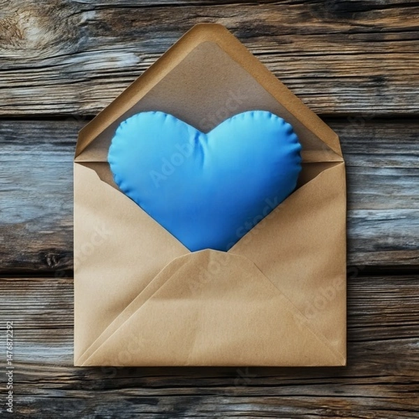 Obraz Blue Heart Envelope for Docs