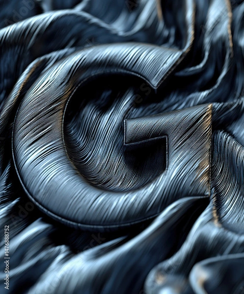 Fototapeta 3D font on fabric, 3D lettering textile, fabric typography, 3D text on cloth, textile font design, cloth lettering, embroidered 3D font, 3D print on fabric, fabric texture text, 3D stitched font, text