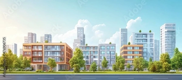 Obraz Modern Apartment Building in City Landscape