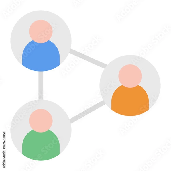 Fototapeta Connections icon vector image. Can be used for Social Relationship.