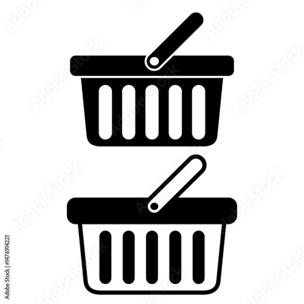 Fototapeta basket icon, flat style pictogram icon for ui or ux mobile app, vector illustration logo symbol design, isolated on white