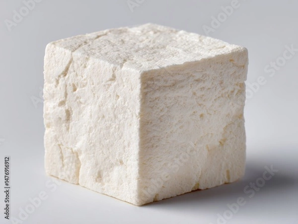 Fototapeta A cube of tofu on a white surface