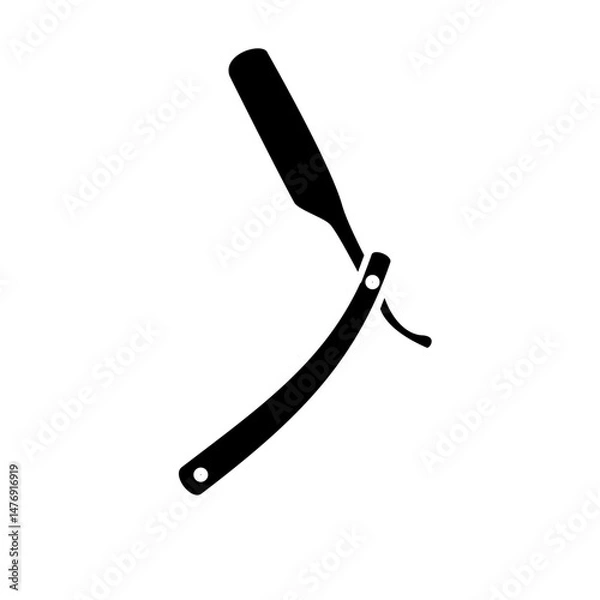 Fototapeta Barber razor blade icon, flat style pictogram icon for ui or ux mobile app, vector illustration logo symbol design, isolated on white