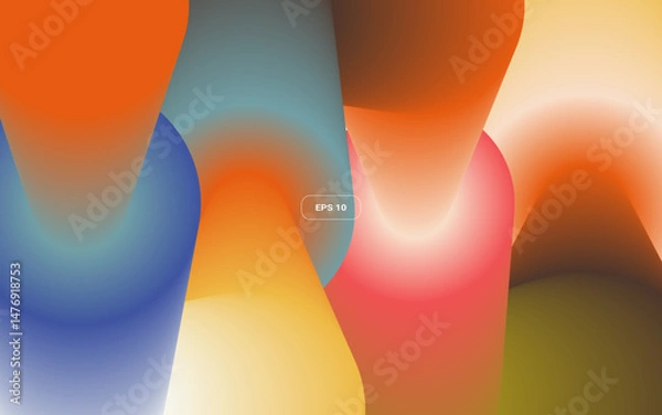 Obraz Dynamic Flowing Gradient Waves. Trendy vector illustration.