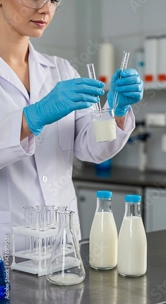 Fototapeta Dairy Science: Precision in the Lab