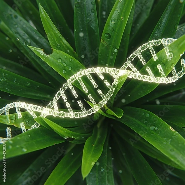 Fototapeta Nature's Code: A 3D Render of Life's Blueprint