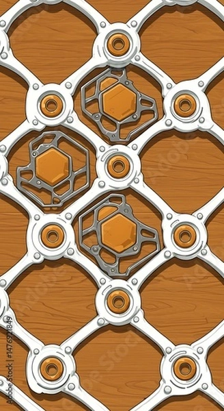 Fototapeta Honeycomb Cogs